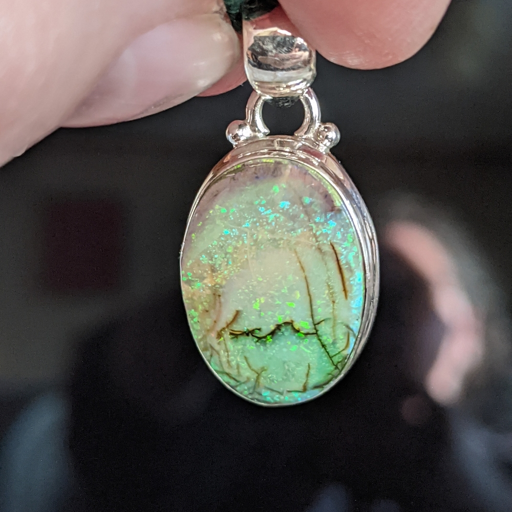 *SOLD* Sterling Opal .925 Silver Pendant - Picture 3 of 8